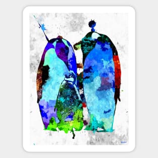 Penguin Family Grunge Sticker